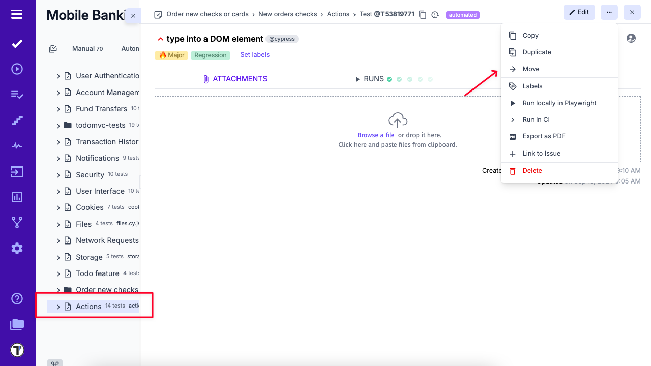 Alt Move tests button 
